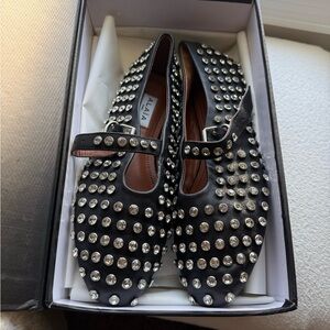 Alaia Black Studded Flats